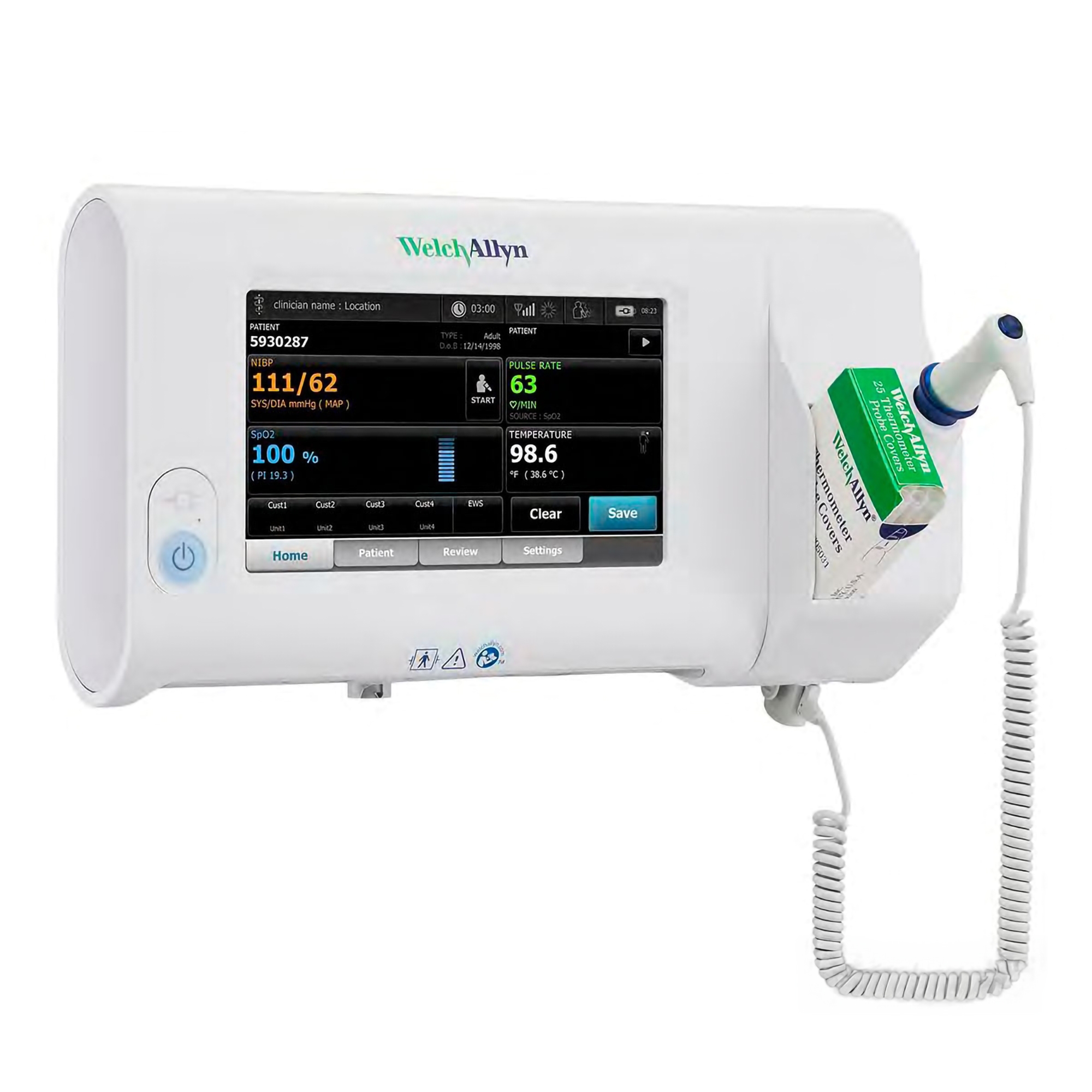 Monitor, Welch Allyn Connex Spot Value 7100 Series w/ SureBP Non-invasive Blood Pressure, SureTemp Plus Thermometer (1/EA) by Hillrom/Welch Allyn  ID 71XT-B